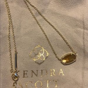 Brown mother of pearl Kendra scott Elisa in gold